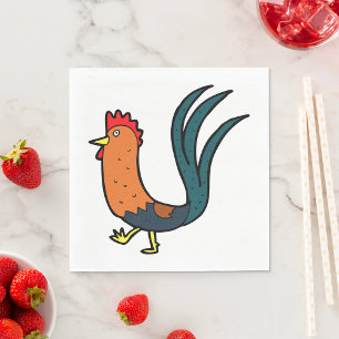 Cute Cartoon Rooster Napkin