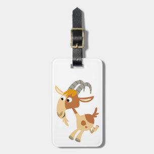 Cute Cartoon Running Goat Luggage Tag