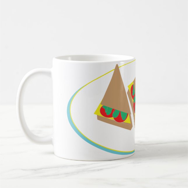 cute cartoon sandwiches mug (Left)