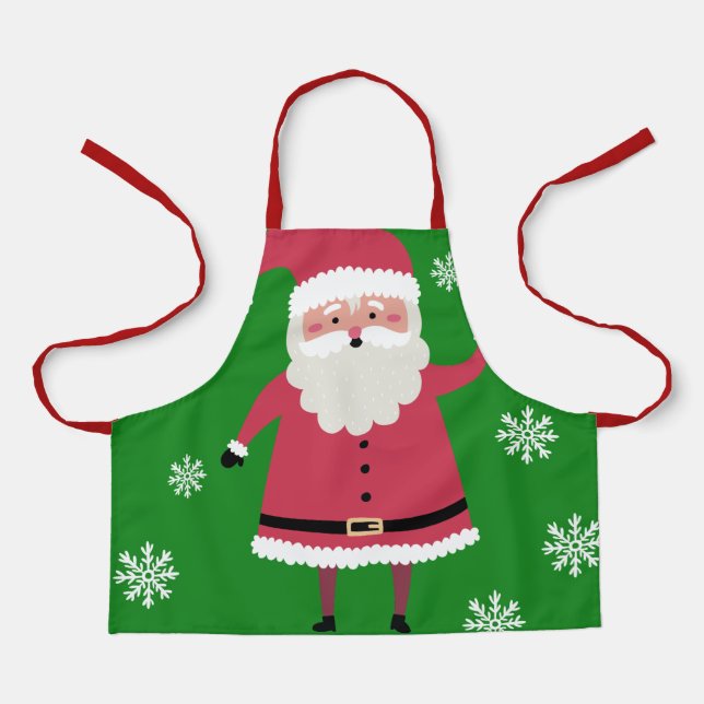 Cute Cartoon Santa Claus Festive Christmas  Apron (Front)