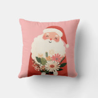 Cute Cartoon Santa Claus with Flowers Xmas Nursery
