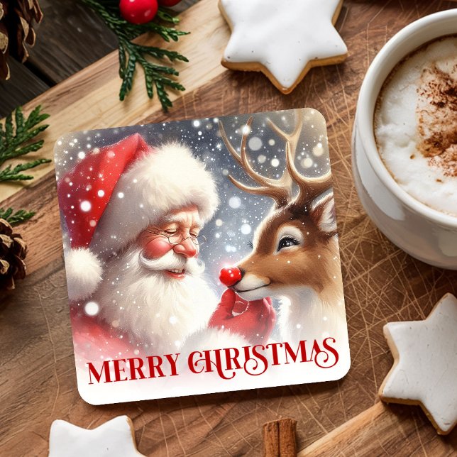 Cute Cartoon Santa Rudolph Christmas Party Coaster (Cute Cartoon Santa Rudolph Christmas Party Coaster

)