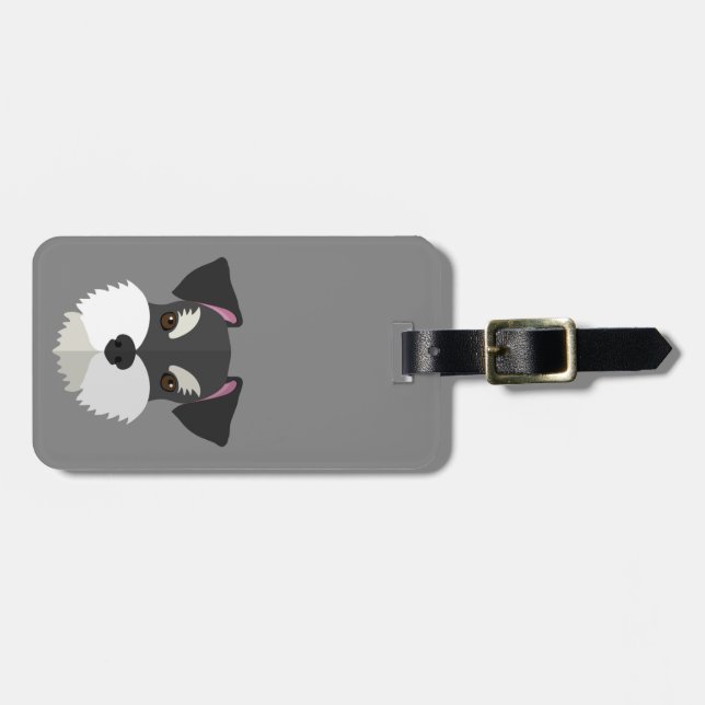 Cute Cartoon Schnauzer! Luggage Tag (Front Horizontal)