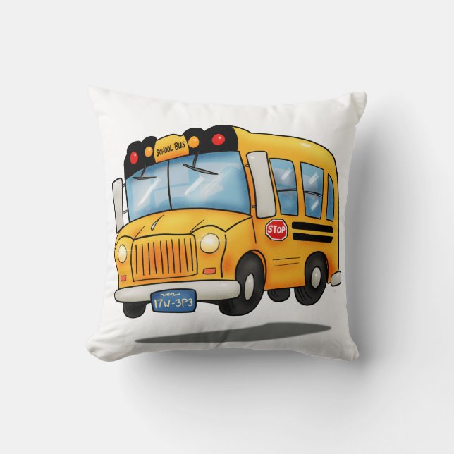 Cute Cartoon School Bus Cushion (Front)