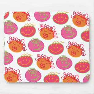 Cute Cartoon Scribbles Fun Silly Bubblegum Heads Mouse Pad