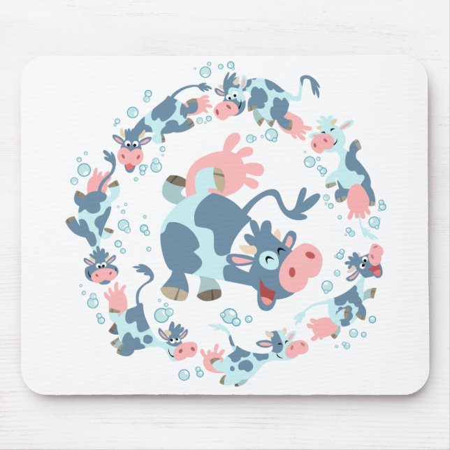 Cute Cartoon Sea Cows mousemat (Front)