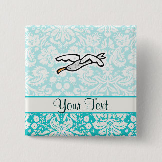 Cute Cartoon Seagull 15 Cm Square Badge