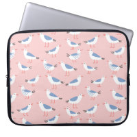 Cute Cartoon Seagulls Seamless Pattern