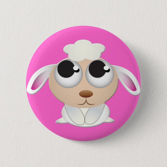 Cute Cartoon Sheep 6 Cm Round Badge (Front)
