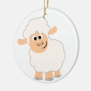 Cute Cartoon Sheep Ceramic Tree Decoration