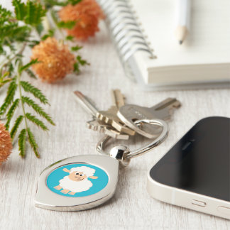 Cute Cartoon Sheep Metal Keychain