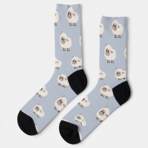 Cute cartoon Sheep pattern in blue Socks