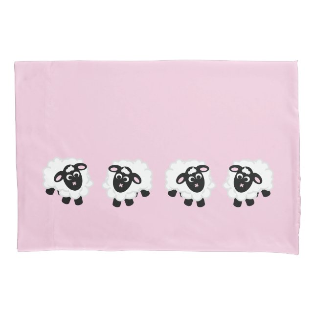 Cute Cartoon Sheep Pillowcase (Front)