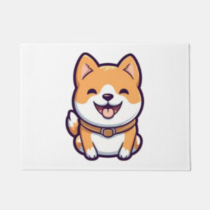 Cute Cartoon Shiba Inu Doormat