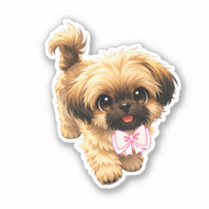 Cute Cartoon Shih Tzu Nala Pink Bow Puppy Dog