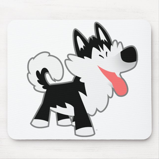 Cute Cartoon Siberian Husky Mousepad (Front)