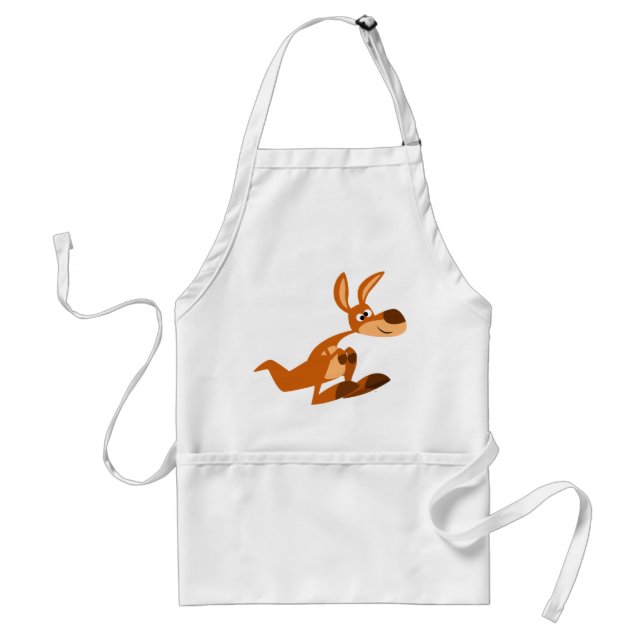 Cute Cartoon Silly Kangaroo Cooking Apron (Front)