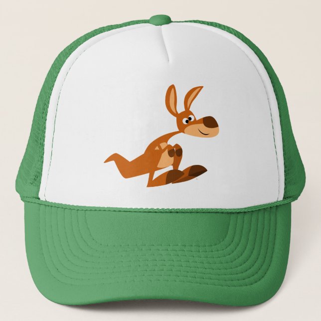 Cute Cartoon Silly Kangaroo Hat (Front)