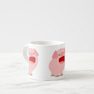 Cute Cartoon Singing Pig Espresso Mug
