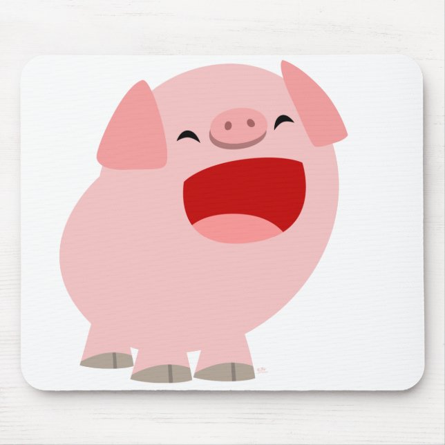 Cute Cartoon Singing Pig Mousepad (Front)