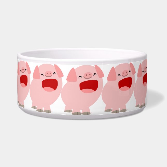 Cute Cartoon Singing Pig Pet Bowl (Front)
