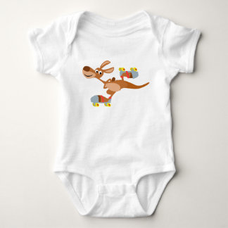Cute Cartoon Skating Kangaroo Baby Apparel Bodysuit