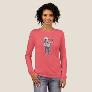 Cute Cartoon Skeleton Selfie - Full Body Trendy  Tri-Blend Shirt