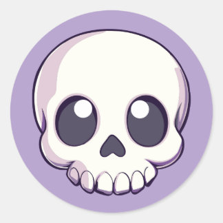 Cute Cartoon Skull Kawaii Halloween Goth Sticker