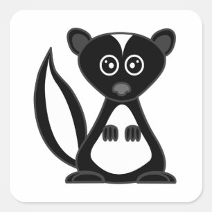 Cute Cartoon Skunk Square Sticker