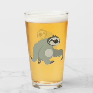 Cute Cartoon Sloth in a Hurry Glass