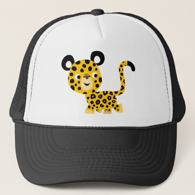 Cute Cartoon Smiling Leopard Hat (Front)