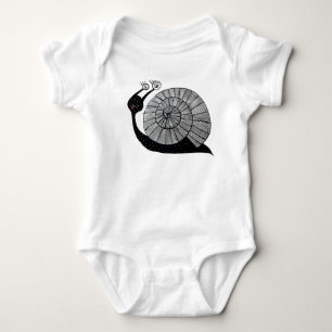 Cute Cartoon Snail Character With Spiral Eyes Baby Bodysuit