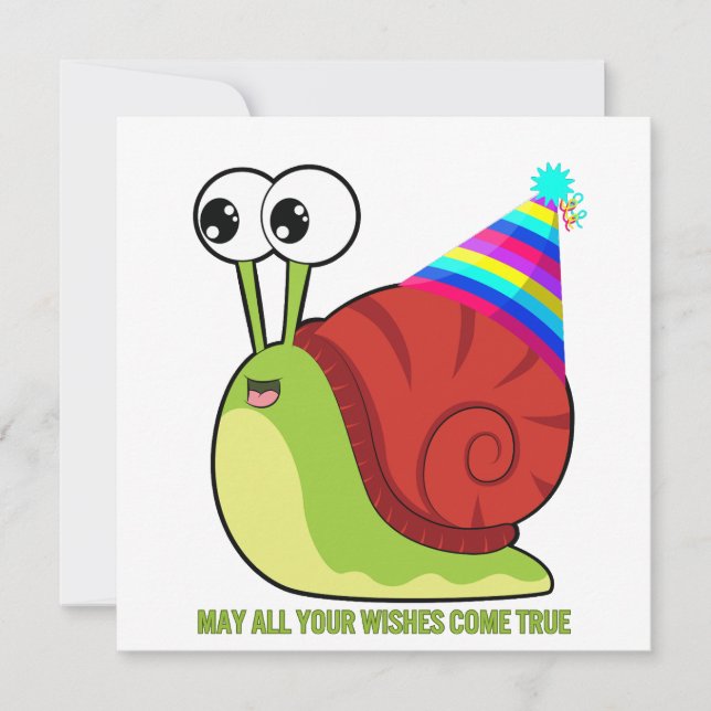 Cute Cartoon Snail Funny Birthday Card (Front)