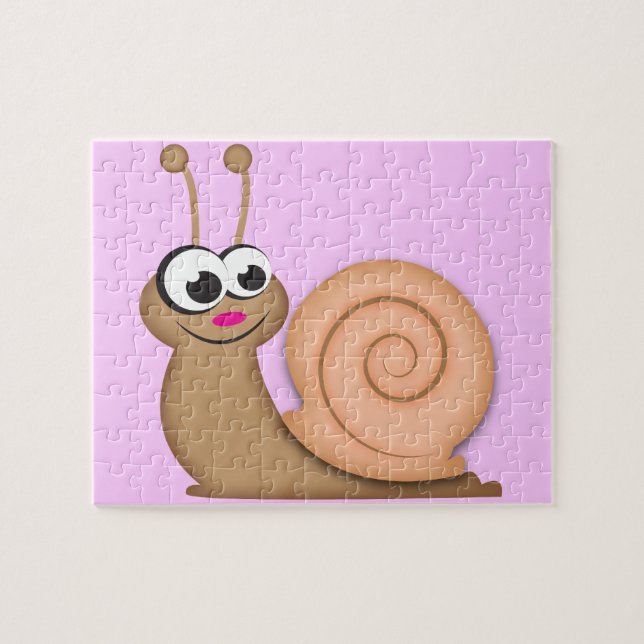 Cute Cartoon Snail Jigsaw Puzzle (Horizontal)