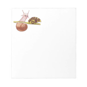 Cute Cartoon Snail on a Plant with Positive Messag Notepad