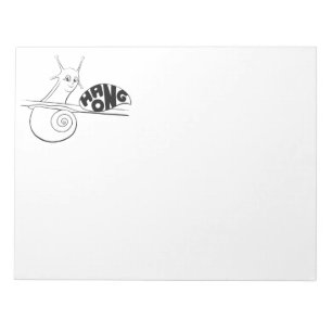 Cute Cartoon Snail on a Plant with Positive Messag Notepad