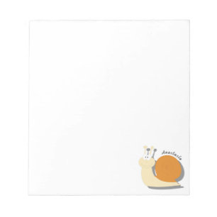 Cute cartoon snail Personalised  Notepad