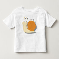 Cute Cartoon Snail Personalised Toddler T-Shirt 