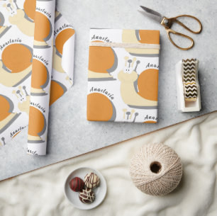 Cute cartoon snail Personalised Wrapping Paper