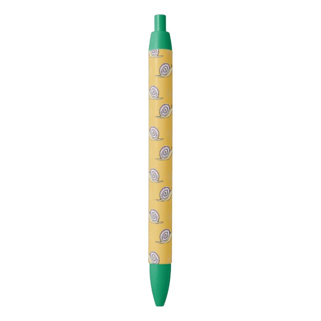 Cute Cartoon Snails and Swirls Pattern Blue Ink Pen (Front Vertical)