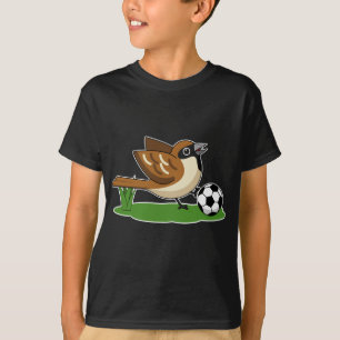 Cute Cartoon Sparrow Playing Soccer T-Shirt