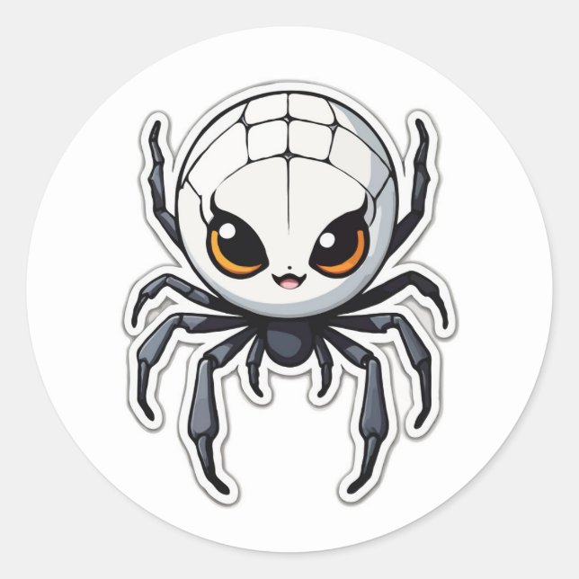 Cute Cartoon Spider Sticker - A Friendly Arachnid (Front)