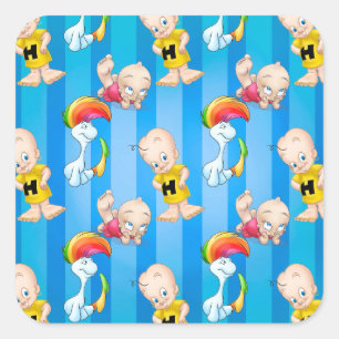 cute cartoon square sticker