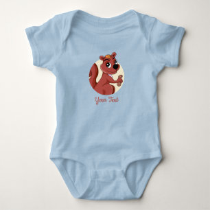 Cute cartoon squirrel with a peanut baby bodysuit