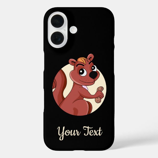 Cute cartoon squirrel with a peanut Case-Mate iPho iPhone Case (Back)
