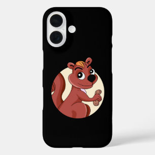 Cute cartoon squirrel with a peanut iPhone 16 case