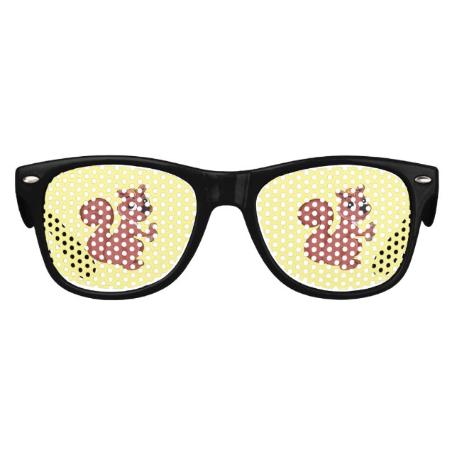 Cute cartoon squirrel with a peanut  kids sunglasses (Front)