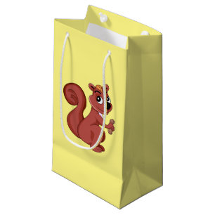 Cute cartoon squirrel with a peanut small gift bag