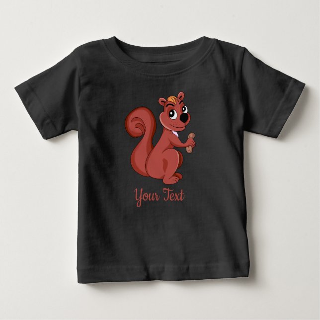 Cute cartoon squirrel with a peanut T-Shirt (Front)