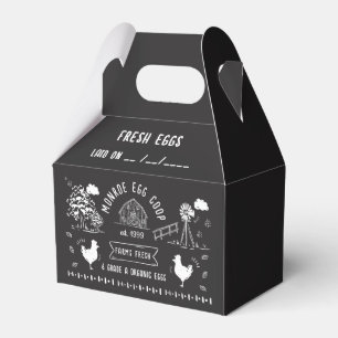 Cute Cartoon Style Doodle Rustic Egg Carton Favour Box